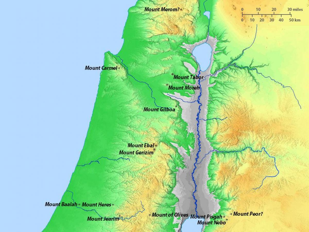 Karte von israel Bergen