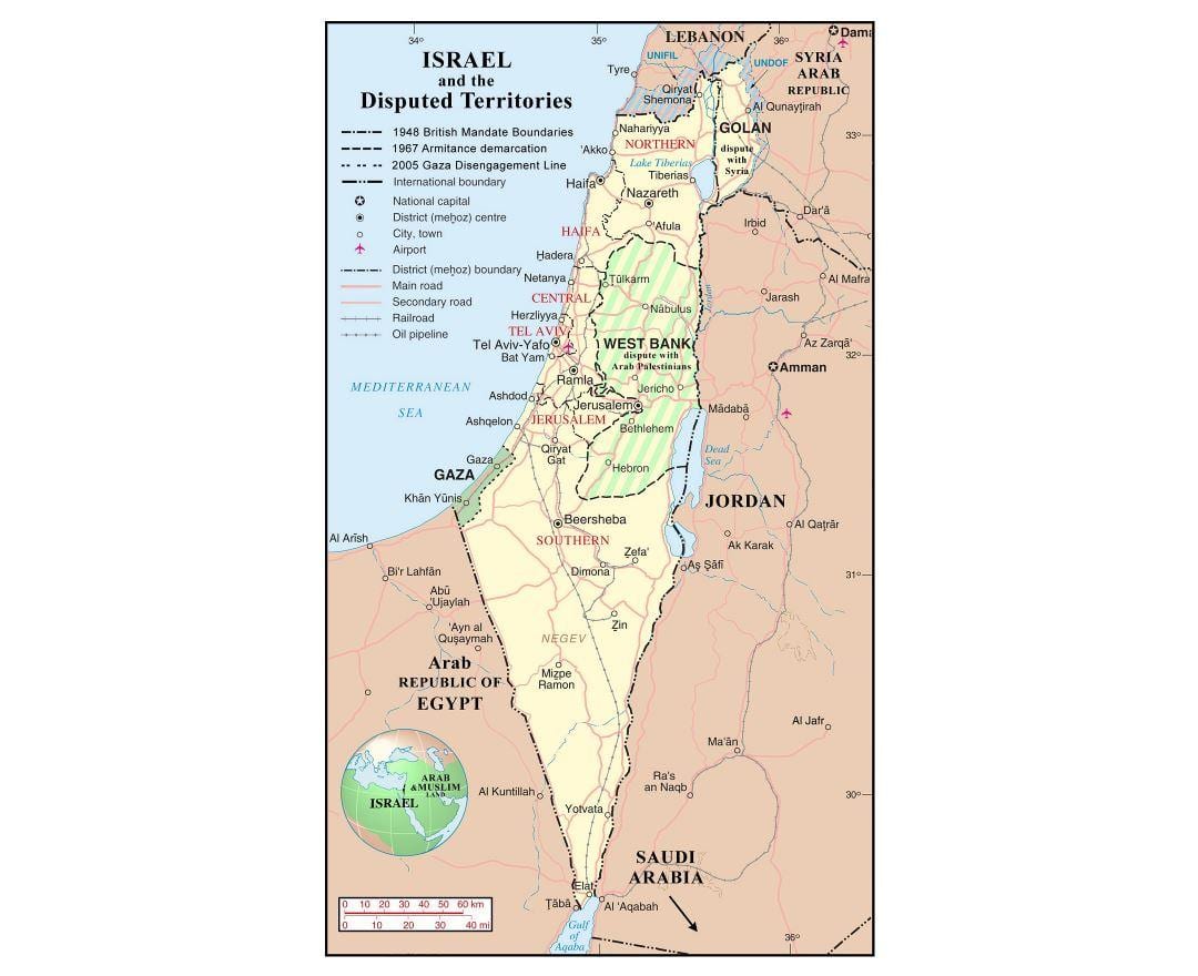 Karte der Flughäfen in israel