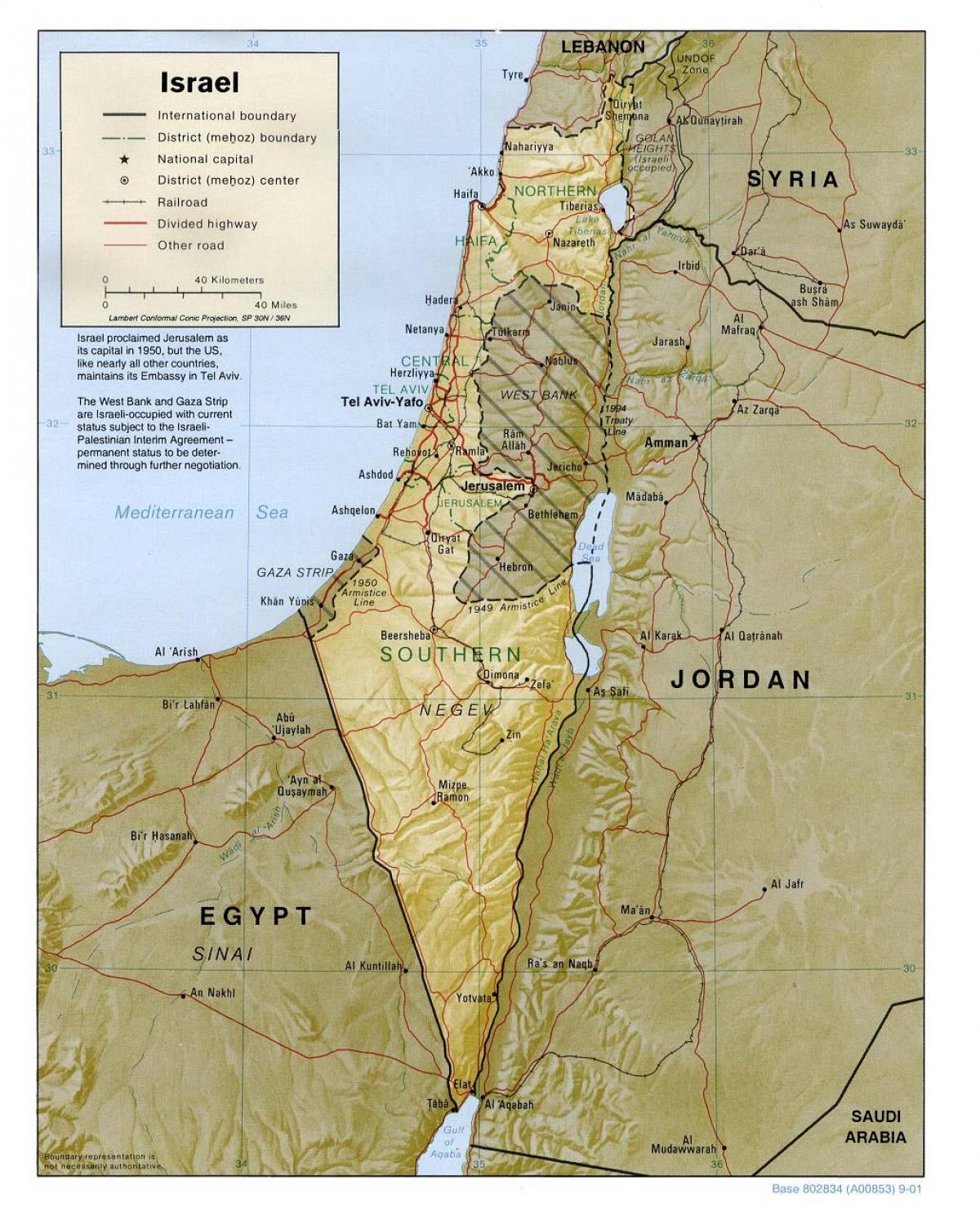 Karte von israel Geographie 