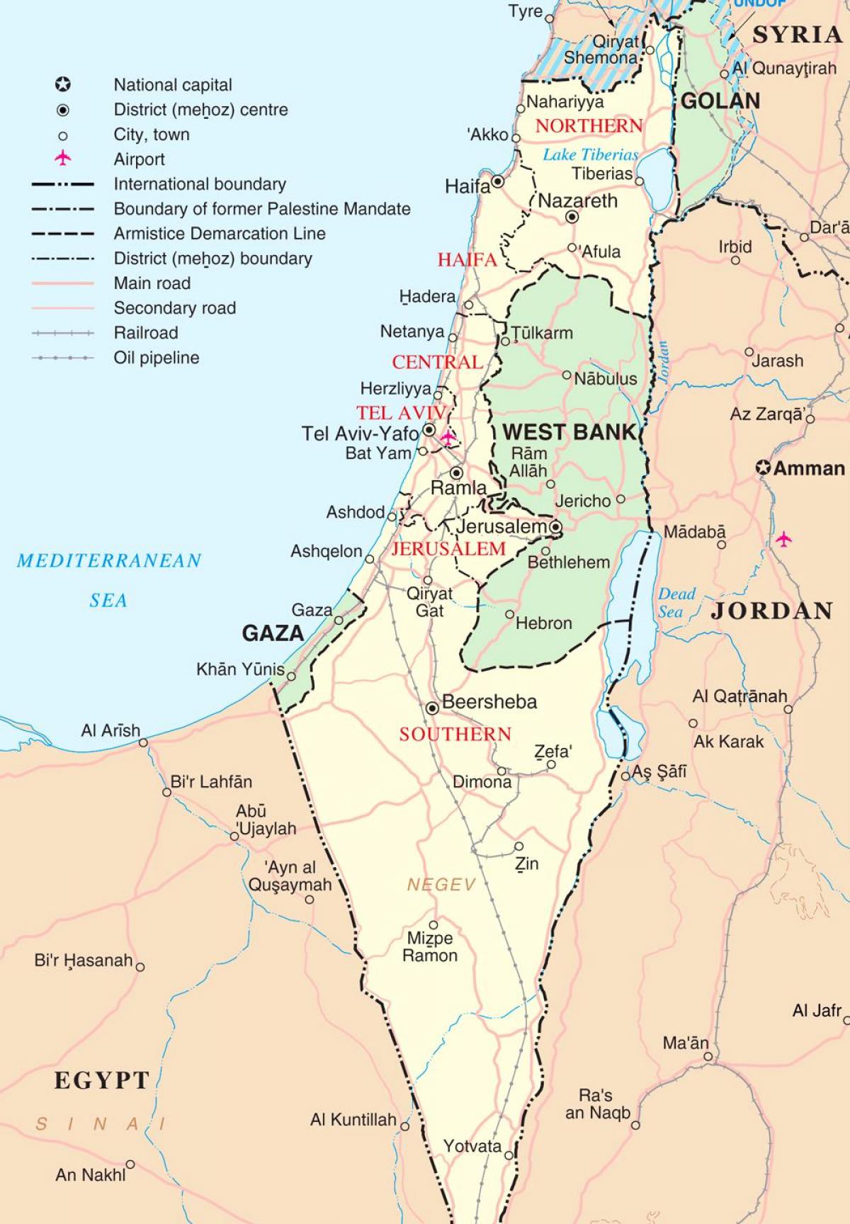 Karte von israel tourist