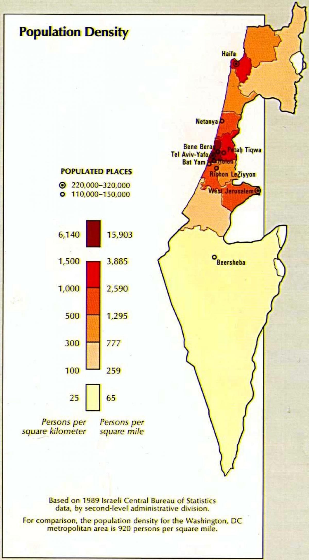 Karte von israel Bevölkerung
